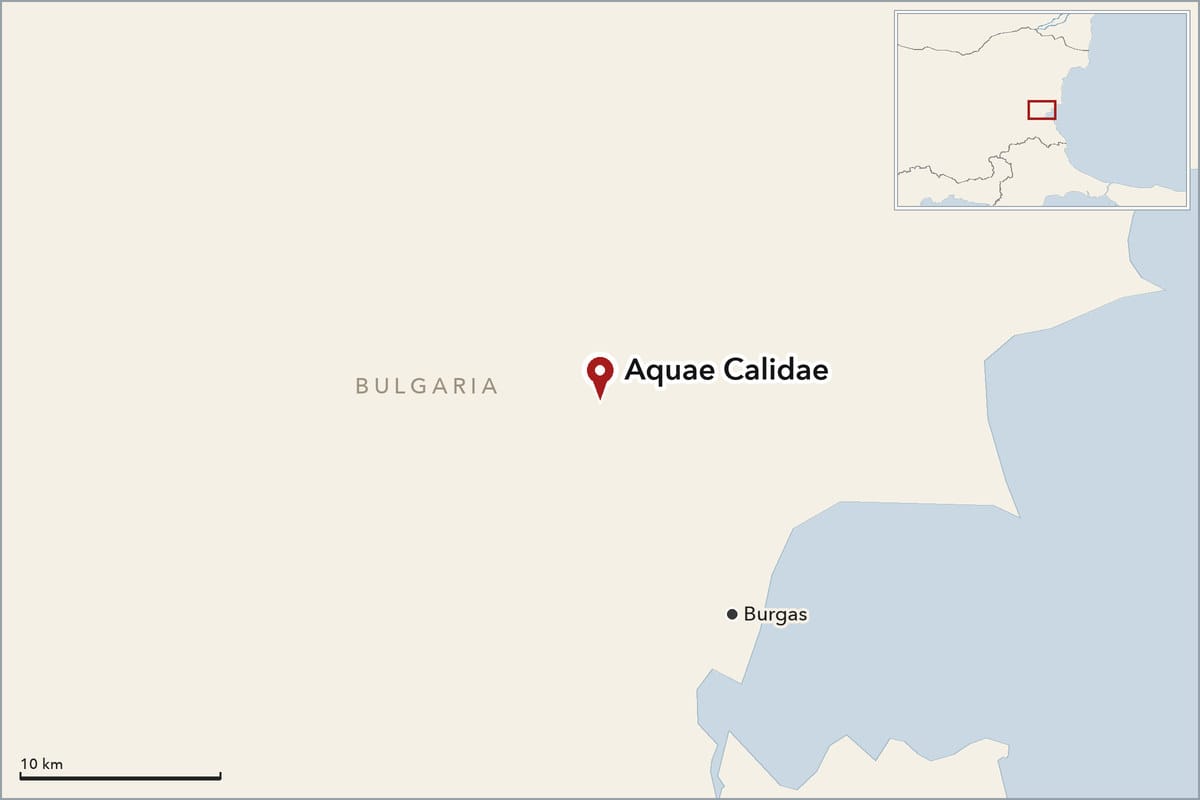 Map showing where Aquae Calidae is