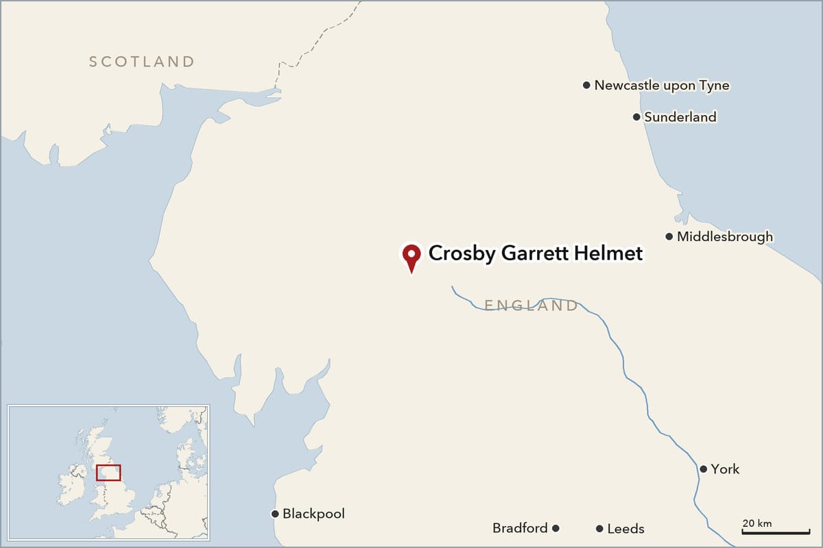 Map showing where Crosby Garrett Helmet is
