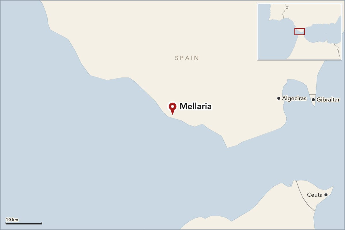 Map showing where Mellaria is