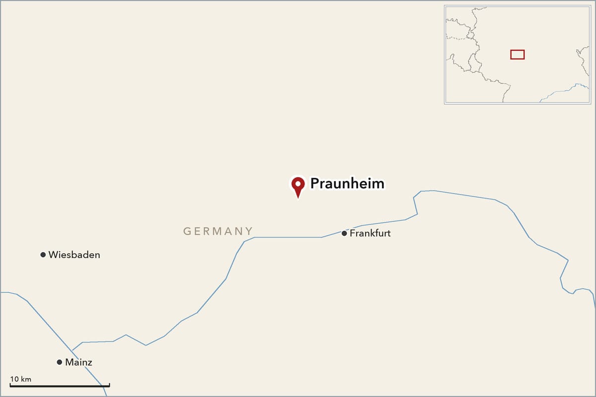 Map showing where Praunheim is
