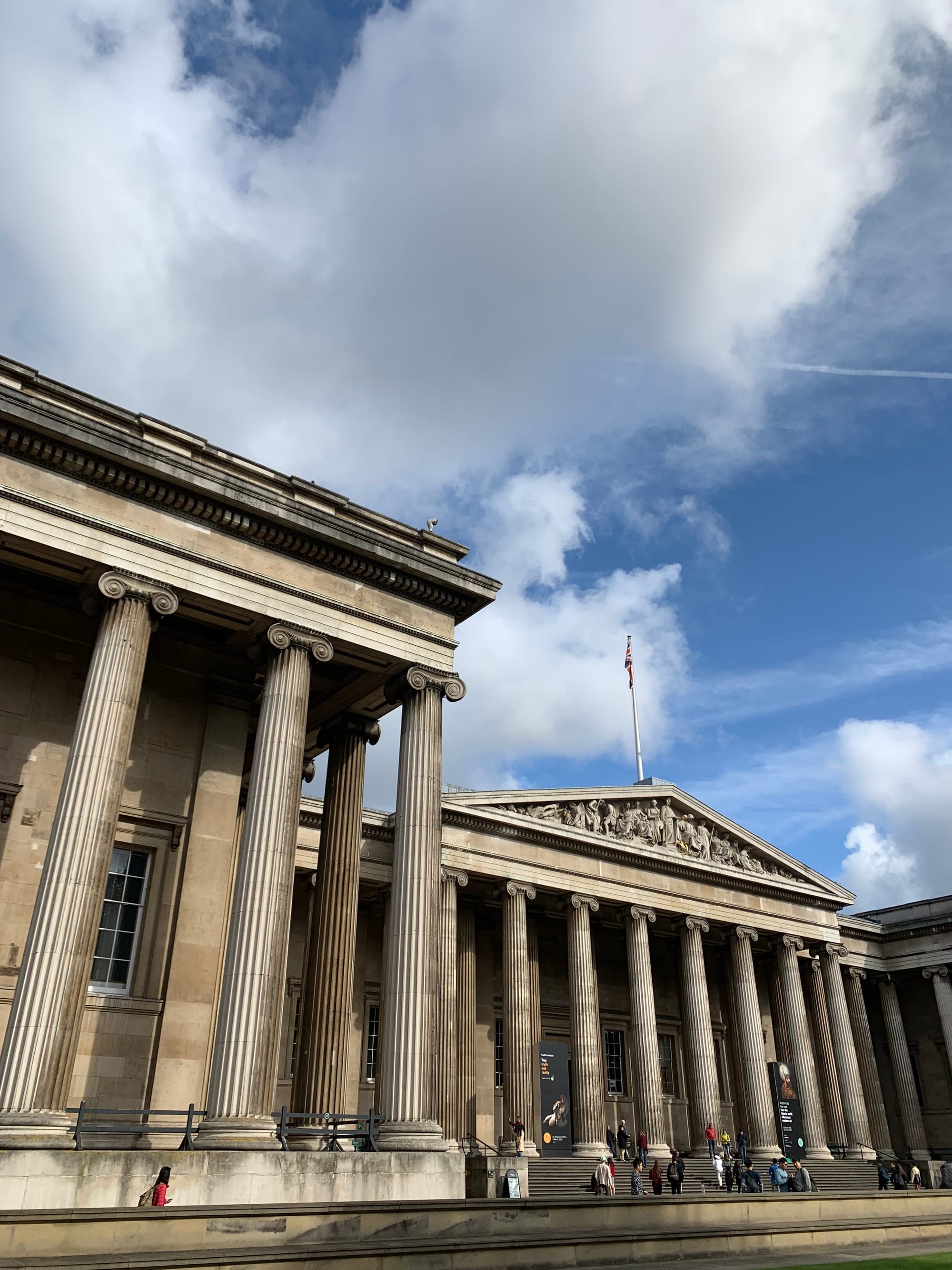 The British Museum building, London, seen from the front