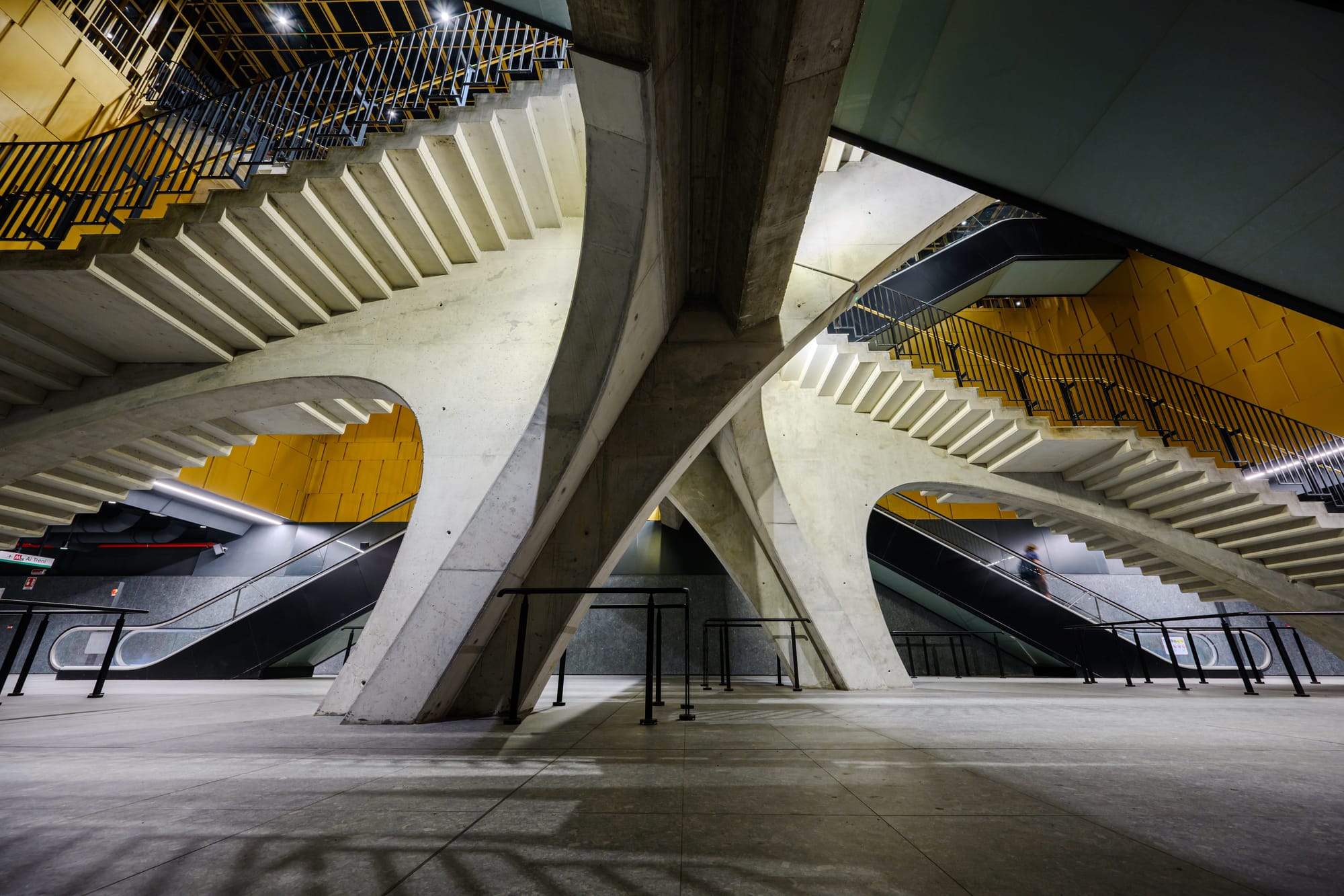 Interior of the Colosseo / Fori Imperiali metro station (Rome Metro Line C), lower level of the stat