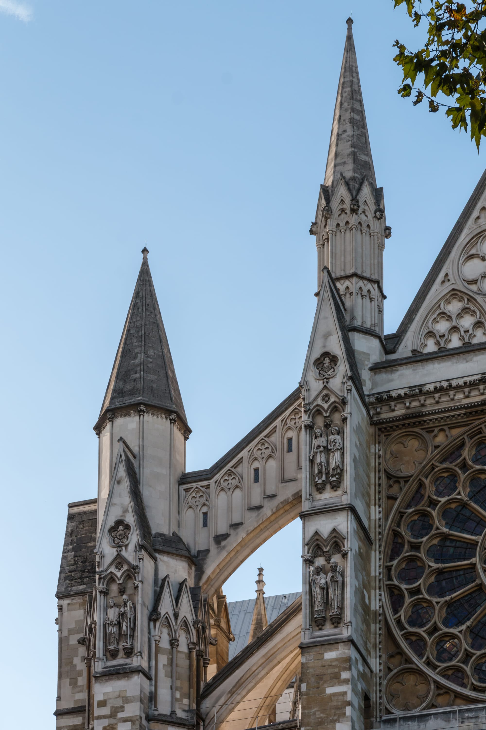Westminster Abbey seen from outside, showing the church and its grounds in London